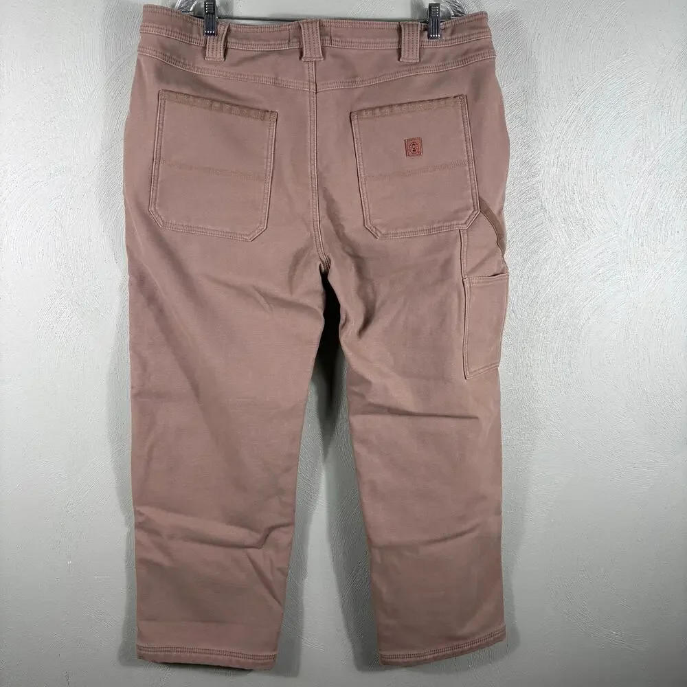 Coleman Men's Size 40x30 Brown Fleece Lined Utility Carpenter Stretch Work Pants